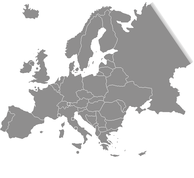 Mapa świata z oddziałami firmy